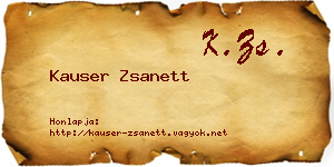 Kauser Zsanett névjegykártya